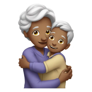 Grandma huggings with a boy sticker