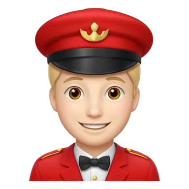 bellboy red hat face sticker