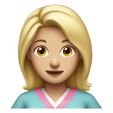 Blonde nurse wearing pink scrubs sticker