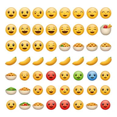 Find the different emoji.
2 food emojis.
Tiny detail change.
No faces, no expressions.
Simple layout. sticker
