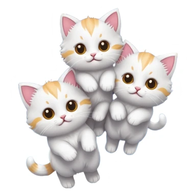Super tiny kittens flying randomly in the sky with fireworks and no background  sticker