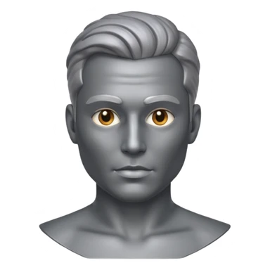 gray metal painted man bust sticker