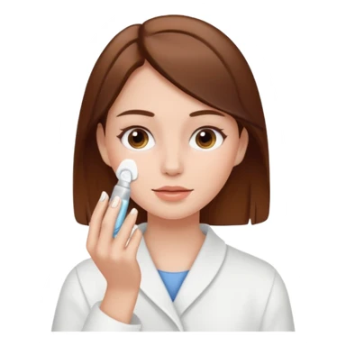 A girl doing white skin and brown hair skincare sticker