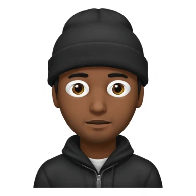 Hispanic man with black beanie hat that covers his eyes  sticker