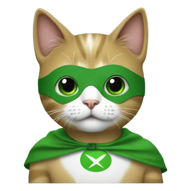 cat-superhero green sticker