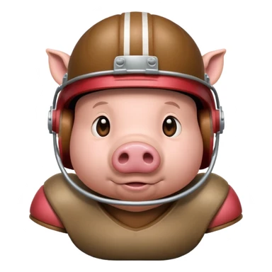 american football player pig with sticker
