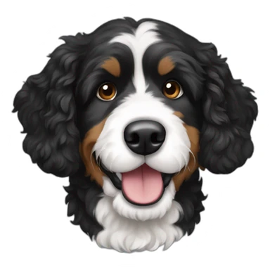 Black and white bernedoodle dog sticker