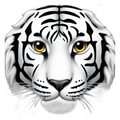 White with gray stripes tiger evil sticker