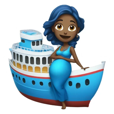 Pregnant blue genie ferry sticker