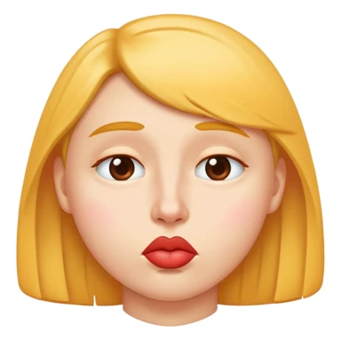 A kissy face with a very weak chin sticker