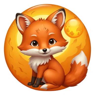 Baby fox holding a sun ☀️🦊 sticker
