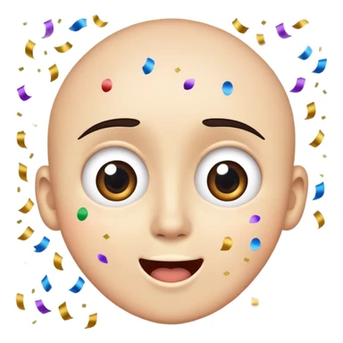 excited face with wide eyes and confetti sticker