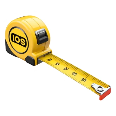 Yellow tape measure unrolled on table sticker