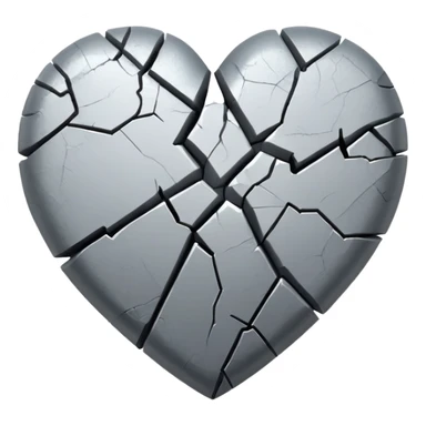 Grey colored broken heart sticker