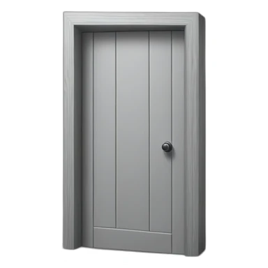 One gray wood open door perspective sticker