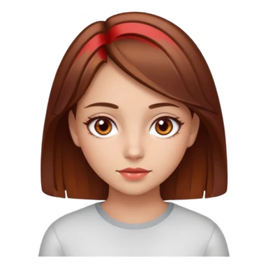 clean girl with brown eyes and brown hair that has red on top  sticker