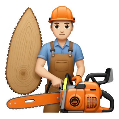 Sculptor with chainsaw sticker