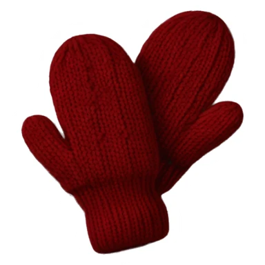 Knitted burgundy pair of mitten sticker