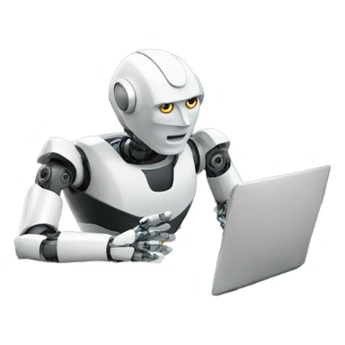 a robot doing the homework of a student that is sitting next to him sticker