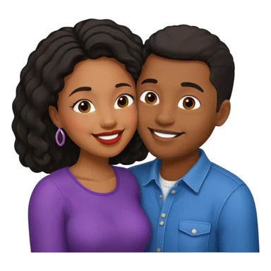 Black couple kissing sticker