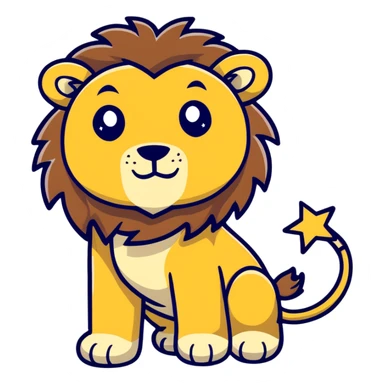 lion with stars sticker