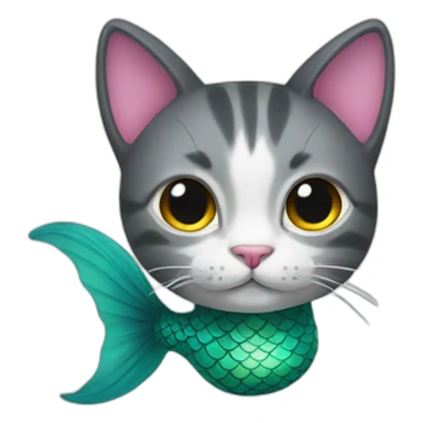 cat with a mermaid tail sticker