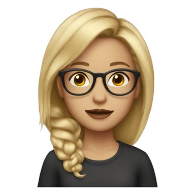 girl blonde hair with glasses painting sticker