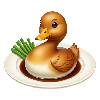 Peking duck, crispy golden skin, Chinese cuisine, emoji style sticker