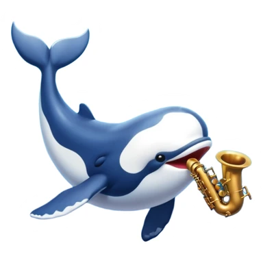 a whale playing saxophone sticker