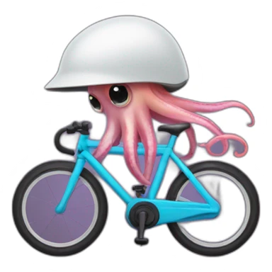 Squid wearing a bike helmet sticker