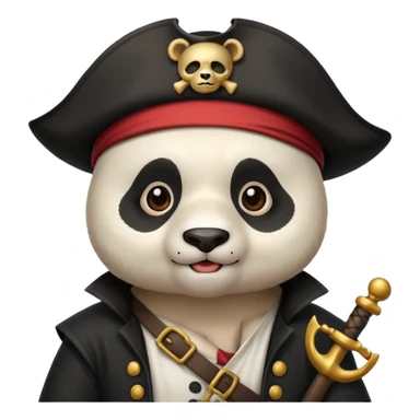 panda with pirate hat emoji sticker