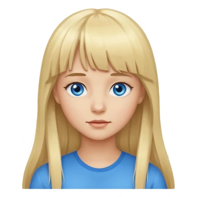 Fille blonde cheveux longs Frange sticker