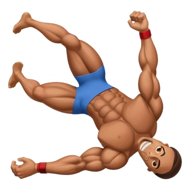 bodybuilder laying-down exercise sticker