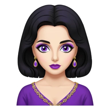 Elizabeth Taylor with violet eyes, black hair sticker