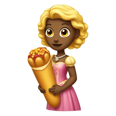 Princess eating a corn dog sticker