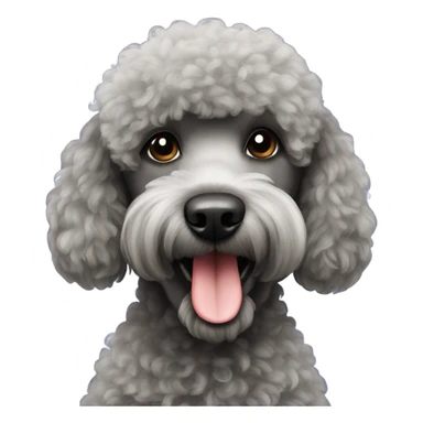 black poodle dog with christmas hay sticker