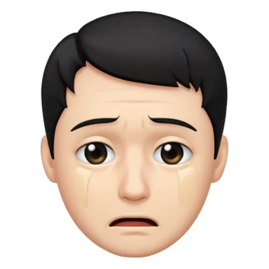 man crying with black hair sticker
