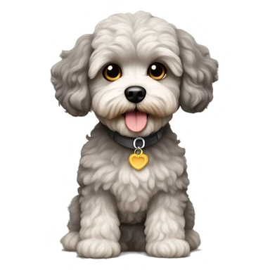 Dog maltipoo grey/brown fur sticker