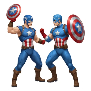 fight between two captain America   sticker