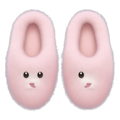 Pastel pink fur slippers sticker