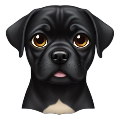 Black puggle sticker