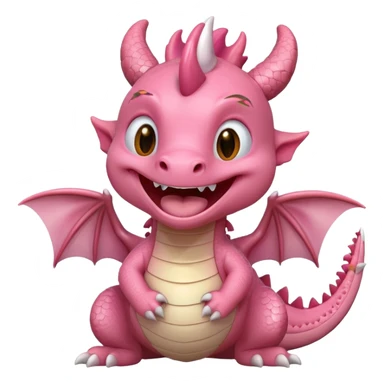 light pink cute dragon laughing sticker