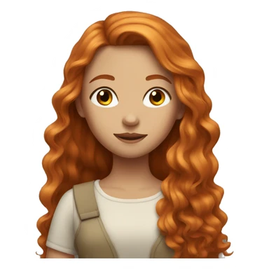 Beautiful girl with long ginger hair  sticker