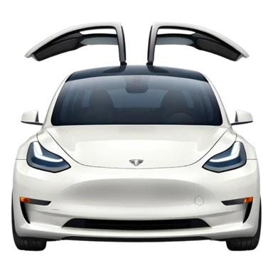 Tesla model 3 white. Icon. In a hurry. No wings  sticker