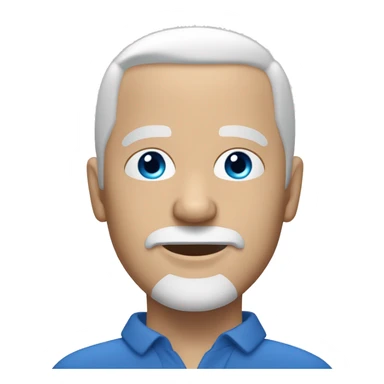 Bald white man with greying goatee blue eyes  sticker