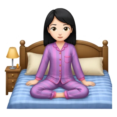 girl going to bed black hair sticker