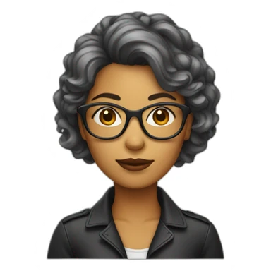 Femme-cheveux-rasé-lunettes sticker