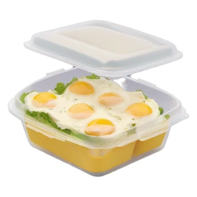 Egg salad in a plastic takeaway container  sticker