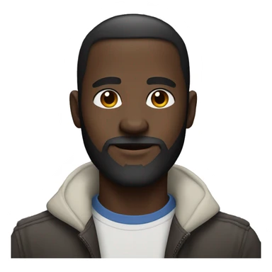 dark-skinned male portrait with beard with right side pose sticker