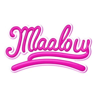 glowing pink neon sign that says "Malibu" in cursive  sticker